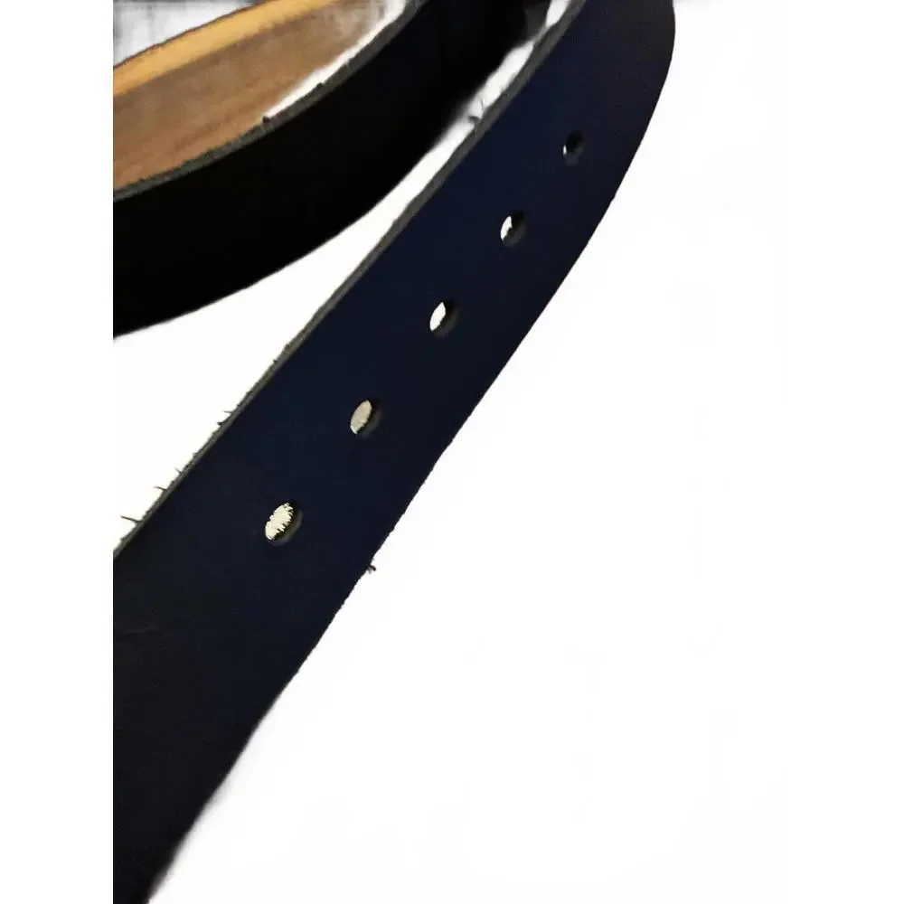 Stylish Timberland Black Leather Belt with Metal Buckle
